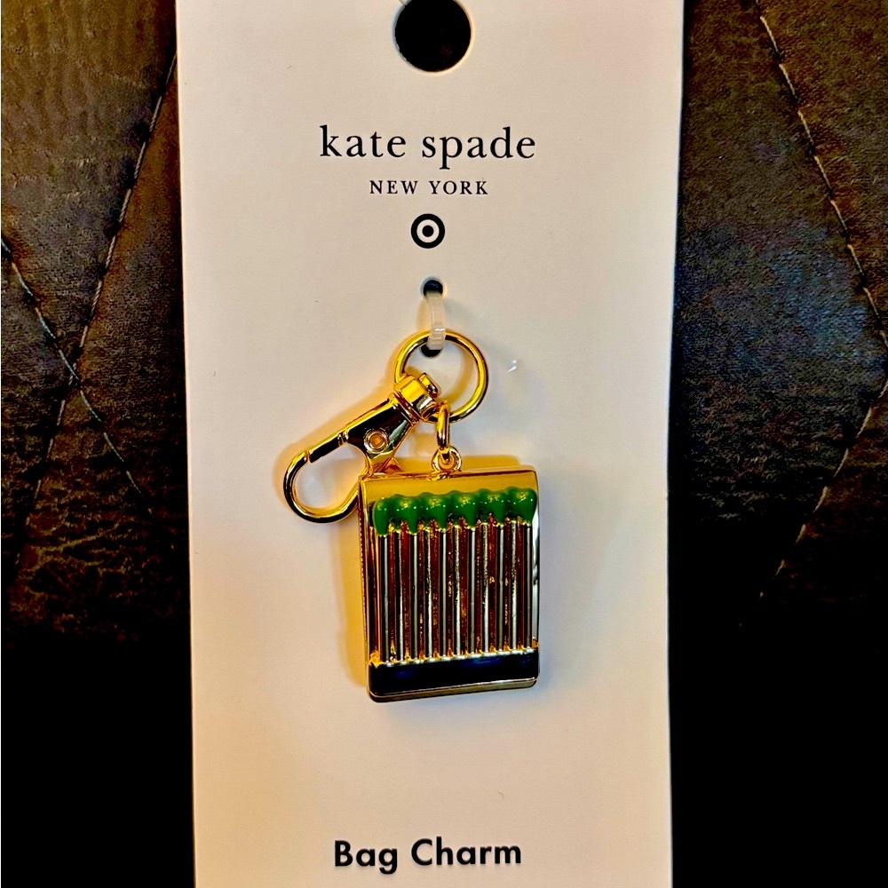 Kate Spade x Target Book of Matches Gold & Green Bag Charm